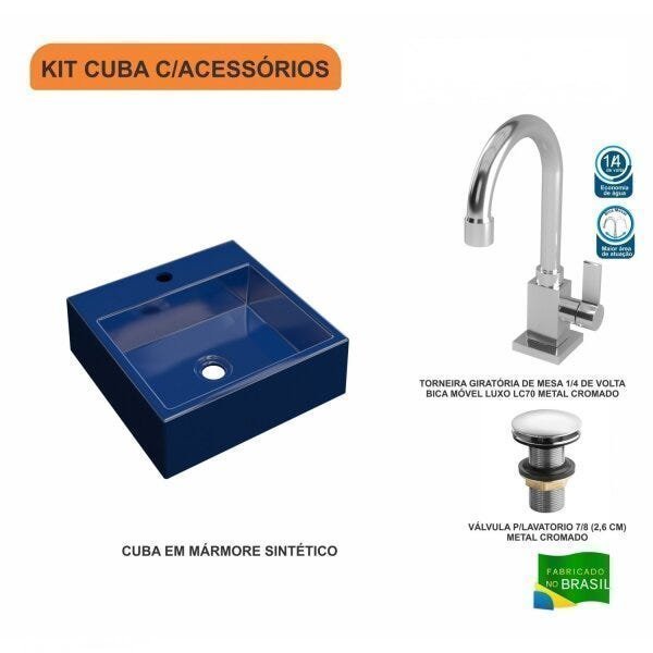 Kit Cuba Q355 Torneira Luxo 1195 Válvula Click 1 Polegada G Compace - 3
