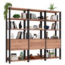 Ver imagem 1 de Estante Livreiro 2 Portas 2 Gavetas Estilo Industrial Chess F04 Preto/Solanum - Mpozenato