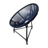 Cadeira Acapulco Corda Náutica Base em Alumínio Premium Preto/azul Marinho - 2