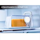 Ver imagem 4 de Cortador Fatiador Queijo Presunto Ralador Manual 4 em 1 Lamina inox Pote Hermetico Armazenamento Gel