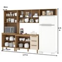 Ver imagem 3 de Cozinha Clarice Paneleiro 4 Módulos MDF MDP Amêndoa e Off White Milani Movelaria