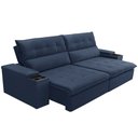 Ver imagem 7 de Sofá Retrátil Reclinável para Sala 4 Lugares 270cm Niels F04 Veludo Azul - Lyam Decor
