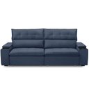 Ver imagem 3 de Sofá Retrátil Reclinável para Sala 4 Lugares 270cm Niels F04 Veludo Azul - Lyam Decor
