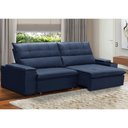 Ver imagem 2 de Sofá Retrátil Reclinável para Sala 4 Lugares 270cm Niels F04 Veludo Azul - Lyam Decor