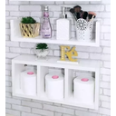Ver imagem 3 de Nicho Prateleira 2 Peças para Decoração Banheiro Mdf Branco