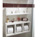 Ver imagem 2 de Nicho Prateleira 2 Peças para Decoração Banheiro Mdf Branco