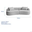 Ver imagem 3 de Sofá 3 Lugares Bellagio 180cm Orgânico Luxo Recepção Escritório Bouclé