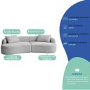 Ver imagem 4 de Sofá 3 Lugares Bellagio 180cm Orgânico Luxo Recepção Escritório Bouclé