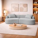 Ver imagem 1 de Sofá 3 Lugares Bellagio 180cm Orgânico Luxo Recepção Escritório Bouclé