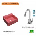 Ver imagem 3 de Kit Cuba Q355 Torneira Luxo 1195 Metal 1/4 Volta Compace