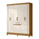 Ver imagem 1 de Guarda Roupa Roupeiro Solteiro Roma 7 Portas 1 Gaveta Detalhes Frisados Freijó Off White Moval