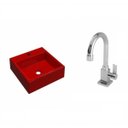 Ver imagem 2 de Kit Cuba Q355 Torneira Luxo 1195 Metal 1/4 Volta Compace