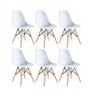 Kit 06 Cadeiras Eames Charles Eiffel - Branco Branco - 1