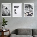 Ver imagem 1 de Kit 3 Quadros Rio de Janeiro Copacabana - Errejota 45x34cm:moldura Branca