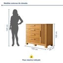 Ver imagem 3 de Cômoda 4 Gavetas e 1 Porta Sapateira Andiara Marrom/Cinamomo