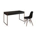 Ver imagem 6 de Mesa de Escritório Industrial Malta Preta 137x53cm Base Cobre com 1 Cadeira Preta Eames Eiffel