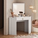Ver imagem 6 de Penteadeira Camarim com Espelho e LED 1 Gaveta Glow A04 Branco - Lyam Decor