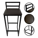 Ver imagem 4 de Kit 2 Banquetas Quadrada Bistro Industrial Alta Casa Bar Cozinha:marrom