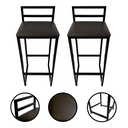 Ver imagem 2 de Kit 2 Banquetas Quadrada Bistro Industrial Alta Casa Bar Cozinha:marrom