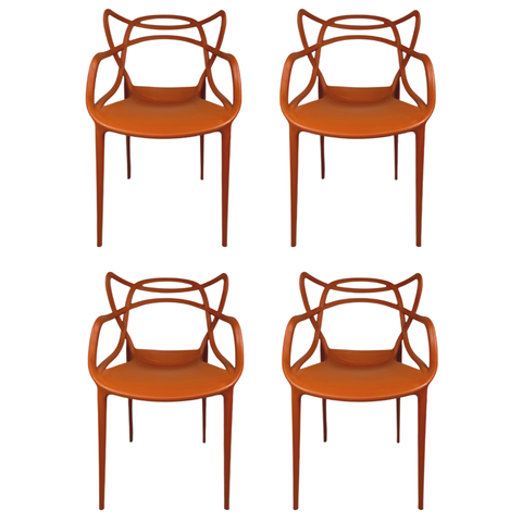 Cadeira Allegra Top Chairs Terracota - Kit com 4