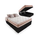 Ver imagem 1 de Cama Box Baú Casal Bipartido Tecido Preto com Colchão Pillow Angel Bello Box Molas 62x138x188