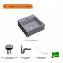 Ver imagem 3 de Kit Cuba Q355 Válvula Click 1 Polegada B Sifão Cromado Flexível Compace