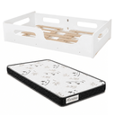 Ver imagem 1 de Cama Montessori Solteiro Infantil 100% MDF com Colchão 10cm e Grade Proteção - Branco
