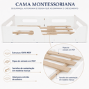 Ver imagem 5 de Cama Montessori Solteiro Infantil 100% MDF com Colchão 10cm e Grade Proteção - Branco