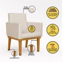 Ver imagem 2 de Kit 06 Cadeiras Decorativa Reforçada Oferta Balaqui Courino Cor:bege
