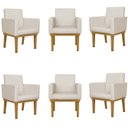 Ver imagem 1 de Kit 06 Cadeiras Decorativa Reforçada Oferta Balaqui Courino Cor:bege
