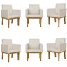 Kit 06 Cadeiras Decorativa Reforçada Oferta Balaqui Courino Cor:bege - 1