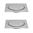 Ver imagem 1 de Kit C/2 Ralo Inox para Piso Click Cromado 10x10 Cm