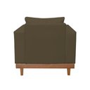 Ver imagem 5 de Kit 2 Poltronas Living + Sofá 3 Lugares Base Madeira Suede Cor:marrom