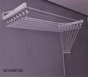 Ver imagem 3 de Varal Parede Individual 8 Varetas Branco Apartamento 100cm