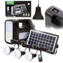 Ver imagem 1 de Kit Lanterna Placa Solar Carregador Portatil Energia Emergência Painel Lampadas Acampamento Camping