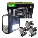 Ver imagem 2 de Kit Lanterna Placa Solar Carregador Portatil Energia Emergência Painel Lampadas Acampamento Camping