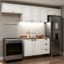 Ver imagem 3 de Cozinha Completa 4PÇS 7PTS 3GAV Americana Bco/Ebano c/ Tpo