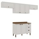 Ver imagem 1 de Cozinha Completa 4PÇS 7PTS 3GAV Americana Bco/Ebano c/ Tpo
