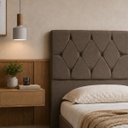Ver imagem 2 de Cabeceira para Cama Solteiro Estofada ,088 ,Mts Zoe Vilajo: Suede Marrom