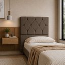 Ver imagem 1 de Cabeceira para Cama Solteiro Estofada ,088 ,Mts Zoe Vilajo: Suede Marrom