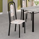 Ver imagem 2 de Cadeiras para Sala de Jantar 4 Unidades Lara Preto/Botanic Bege