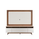 Ver imagem 1 de Rack Flynt com Painel Oslo para Tv até 75” 3 Portas 219 Cm - Canella C/ Off White Fosco