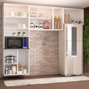 Ver imagem 2 de Cozinha Compacta Itajúba Suspensa 9 Portas com Vidro Branco - Panorama Móveis