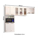 Ver imagem 5 de Cozinha Compacta Itajúba Suspensa 9 Portas com Vidro Branco - Panorama Móveis