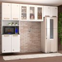 Ver imagem 1 de Cozinha Compacta Itajúba Suspensa 9 Portas com Vidro Branco - Panorama Móveis