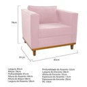 Ver imagem 4 de Poltrona Decorativa Europa Suede Rosa Bebê