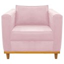 Ver imagem 5 de Poltrona Decorativa Europa Suede Rosa Bebê