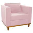 Ver imagem 1 de Poltrona Decorativa Europa Suede Rosa Bebê