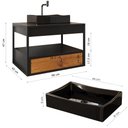 Ver imagem 4 de Gabinete para Banheiro Harley 1 Gaveta e Cuba Dalla Preta Preto/preto/canela