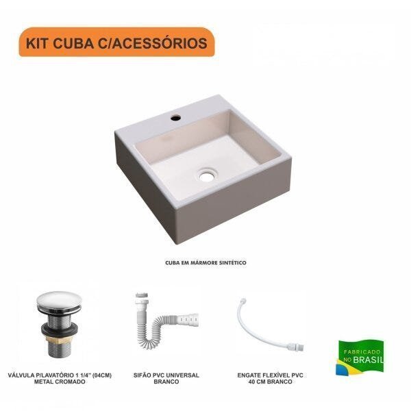 Kit Cuba Q355 com Válvula Click 1 1/2'' + Sifão Pvc e Flexível Compace - 3